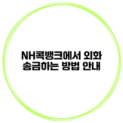 NH콕뱅크에서 외화 송금하는 방법 안내