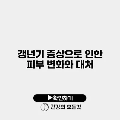 갱년기 증상으로 인한 피부 변화와 대처