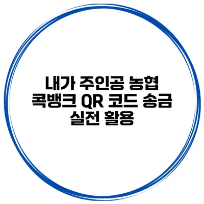 내가 주인공 농협 콕뱅크 QR 코드 송금 실전 활용