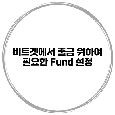 비트겟에서 출금 위하여 필요한 Fund 설정