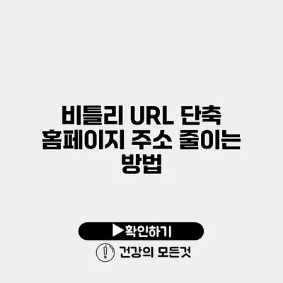 비틀리 URL 단축 홈페이지 주소 줄이는 방법