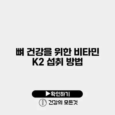 뼈 건강을 위한 비타민 K2 섭취 방법