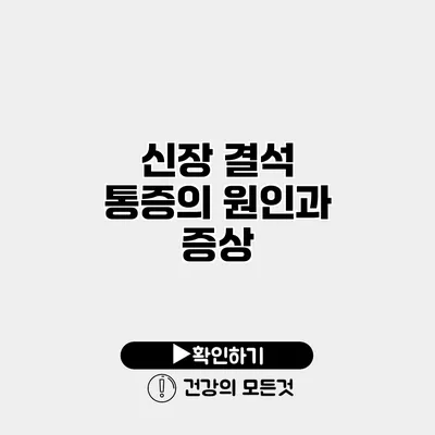 신장 결석 통증의 원인과 증상