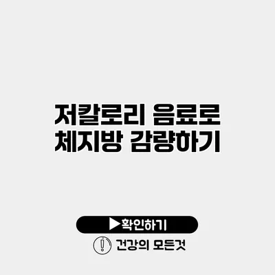 저칼로리 음료로 체지방 감량하기