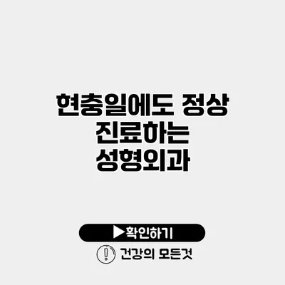 현충일에도 정상 진료하는 성형외과
