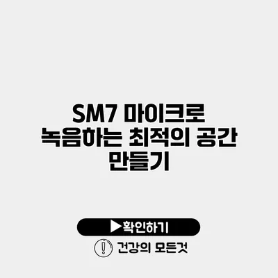 SM7 마이크로 녹음하는 최적의 공간 만들기