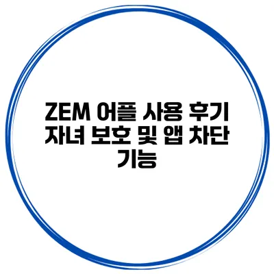 ZEM 어플 사용 후기 자녀 보호 및 앱 차단 기능