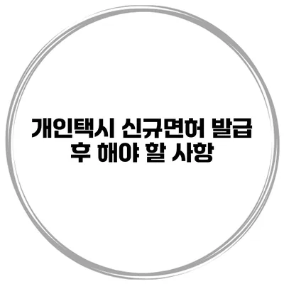 개인택시 신규면허 발급 후 해야 할 사항