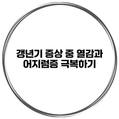갱년기 증상 중 열감과 어지럼증 극복하기