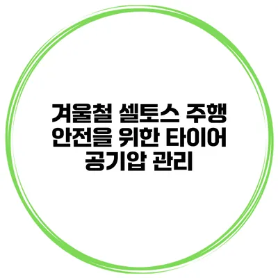 겨울철 셀토스 주행 안전을 위한 타이어 공기압 관리