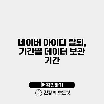 네이버 아이디 탈퇴, 기간별 데이터 보관 기간