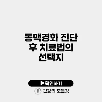 동맥경화 진단 후 치료법의 선택지