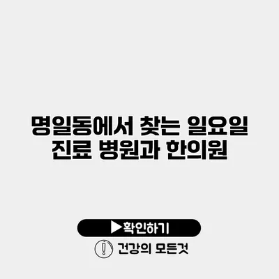 명일동에서 찾는 일요일 진료 병원과 한의원