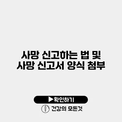사망 신고하는 법 및 사망 신고서 양식 첨부