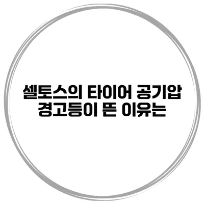 셀토스의 타이어 공기압 경고등이 뜬 이유는?