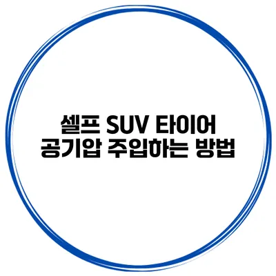 셀프 SUV 타이어 공기압 주입하는 방법
