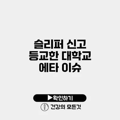 슬리퍼 신고 등교한 대학교 에타 이슈
