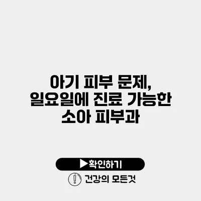 아기 피부 문제, 일요일에 진료 가능한 소아 피부과