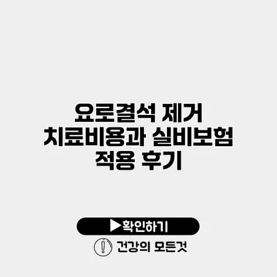 요로결석 제거 치료비용과 실비보험 적용 후기