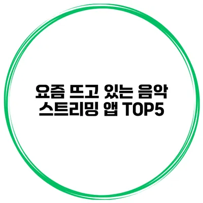 요즘 뜨고 있는 음악 스트리밍 앱 TOP5