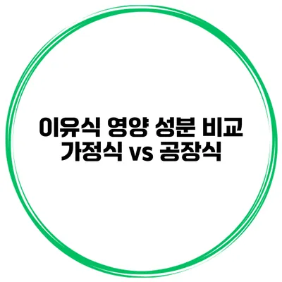 이유식 영양 성분 비교 가정식 vs 공장식