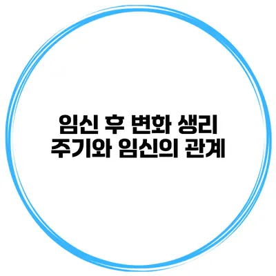 임신 후 변화 생리 주기와 임신의 관계