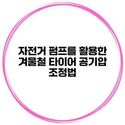 자전거 펌프를 활용한 겨울철 타이어 공기압 조정법