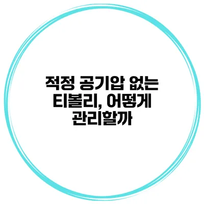 적정 공기압 없는 티볼리, 어떻게 관리할까?
