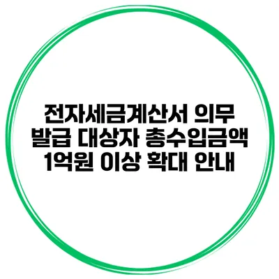 전자세금계산서 의무 발급 대상자 총수입금액 1억원 이상 확대 안내