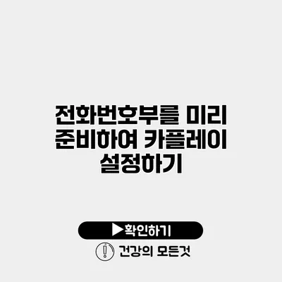 전화번호부를 미리 준비하여 카플레이 설정하기