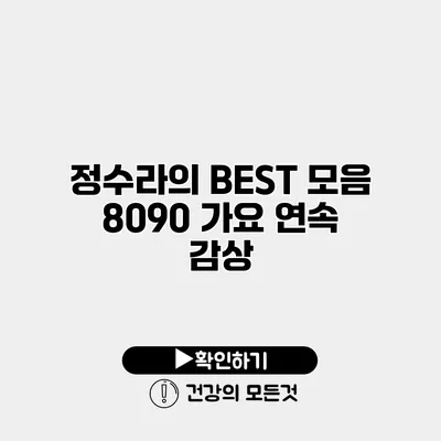 정수라의 BEST 모음 8090 가요 연속 감상