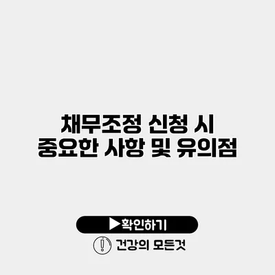 채무조정 신청 시 중요한 사항 및 유의점