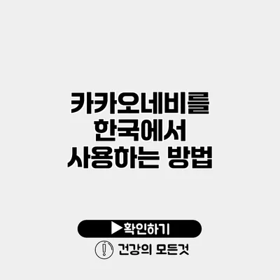 카카오네비를 한국에서 사용하는 방법