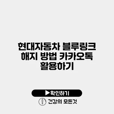 현대자동차 블루링크 해지 방법 카카오톡 활용하기