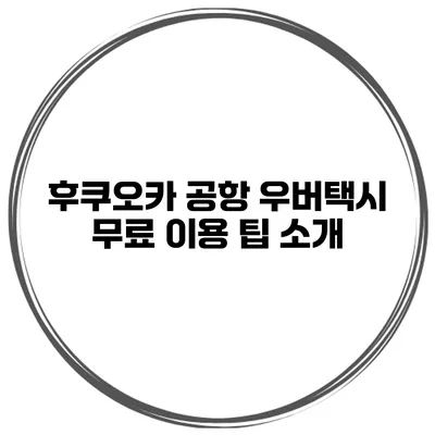 후쿠오카 공항 우버택시 무료 이용 팁 소개